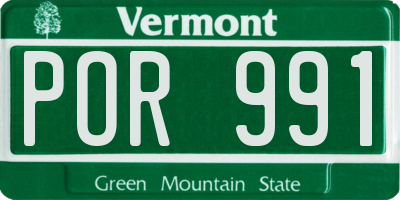 VT license plate POR991