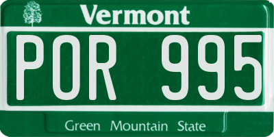 VT license plate POR995