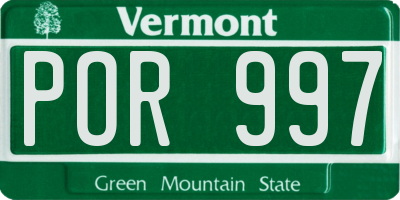 VT license plate POR997