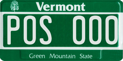 VT license plate POS000