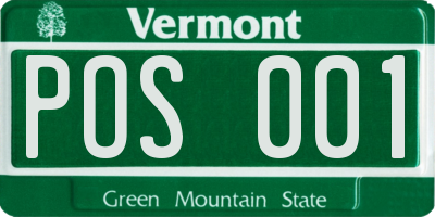 VT license plate POS001