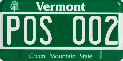 VT license plate POS002