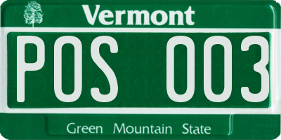 VT license plate POS003