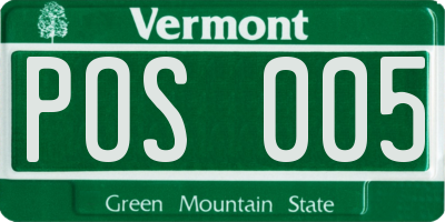 VT license plate POS005