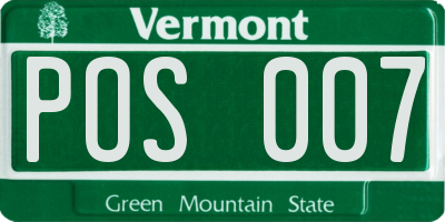 VT license plate POS007