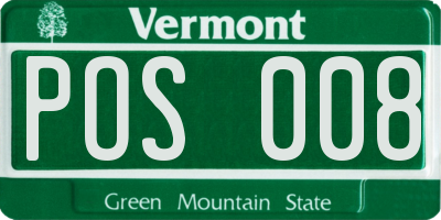 VT license plate POS008