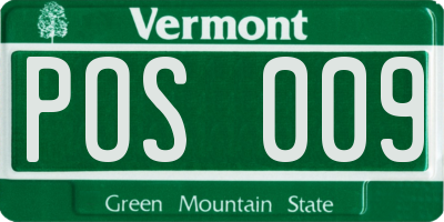 VT license plate POS009