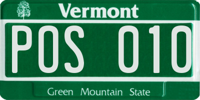 VT license plate POS010