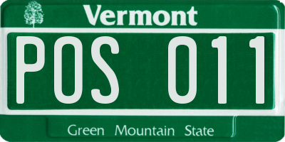 VT license plate POS011
