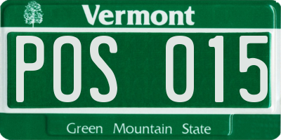 VT license plate POS015