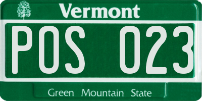 VT license plate POS023