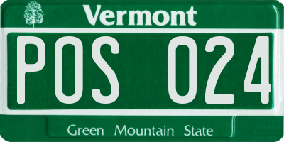 VT license plate POS024