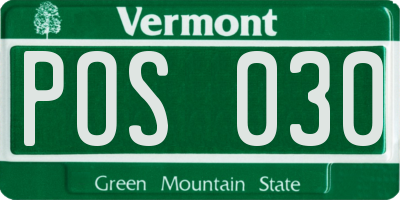 VT license plate POS030