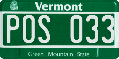 VT license plate POS033