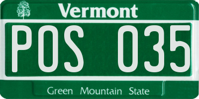 VT license plate POS035