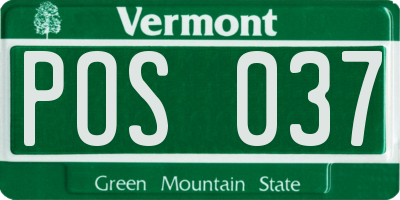VT license plate POS037