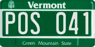 VT license plate POS041