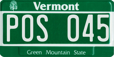 VT license plate POS045