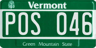 VT license plate POS046