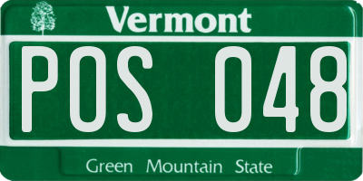 VT license plate POS048
