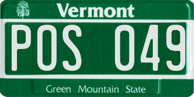VT license plate POS049