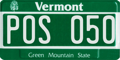 VT license plate POS050