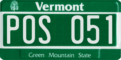VT license plate POS051