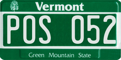 VT license plate POS052
