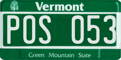 VT license plate POS053
