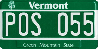 VT license plate POS055