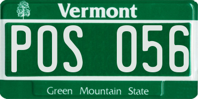VT license plate POS056