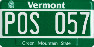 VT license plate POS057
