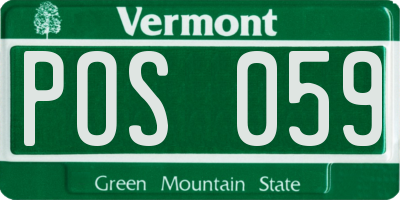 VT license plate POS059