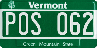 VT license plate POS062