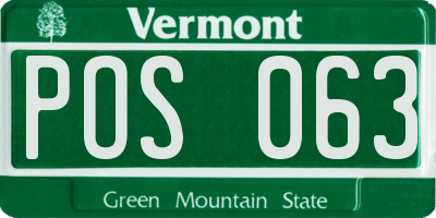 VT license plate POS063
