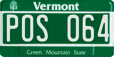 VT license plate POS064