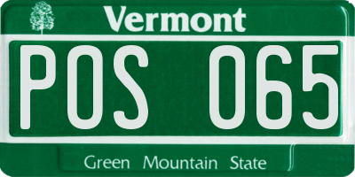 VT license plate POS065