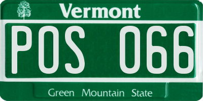 VT license plate POS066