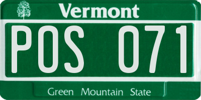 VT license plate POS071