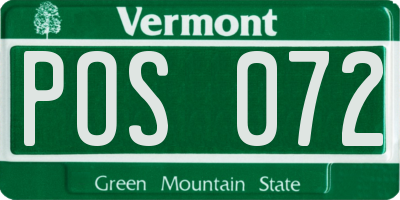 VT license plate POS072