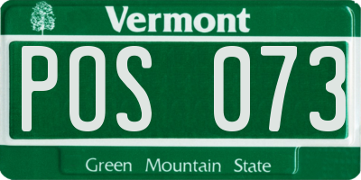 VT license plate POS073