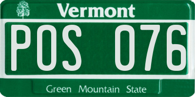 VT license plate POS076