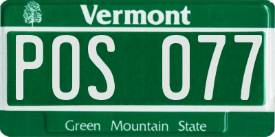 VT license plate POS077