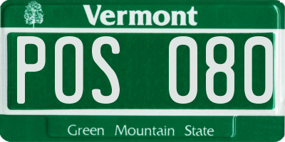 VT license plate POS080