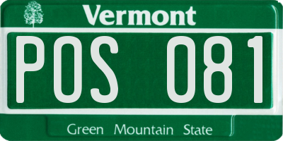VT license plate POS081