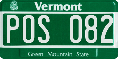 VT license plate POS082