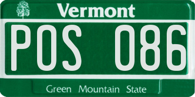 VT license plate POS086