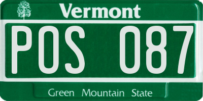 VT license plate POS087