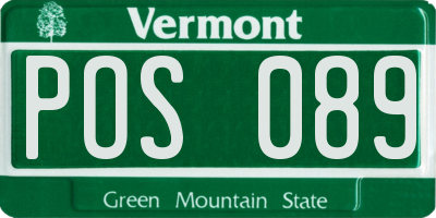 VT license plate POS089