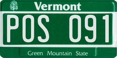 VT license plate POS091